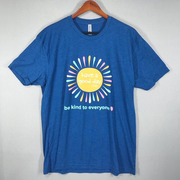 Next Level Apparel Shirt Adult's XL Blue Graphic Tee Print Short Sleeve T-Shirt - Picture 1 of 10